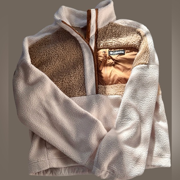 Columbia Jackets & Blazers - Columbia Cropped Quarter Zip Sherpa Fleece Jacket